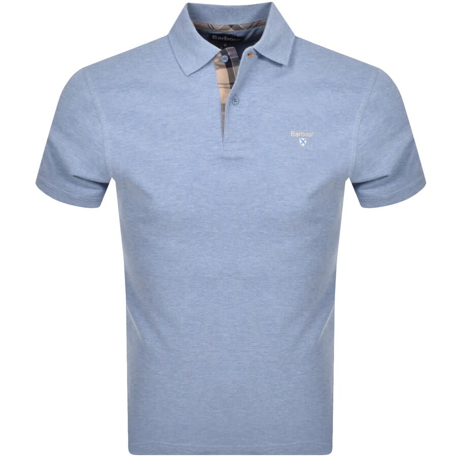 Image number 1 for Barbour Pique Polo T Shirt Blue