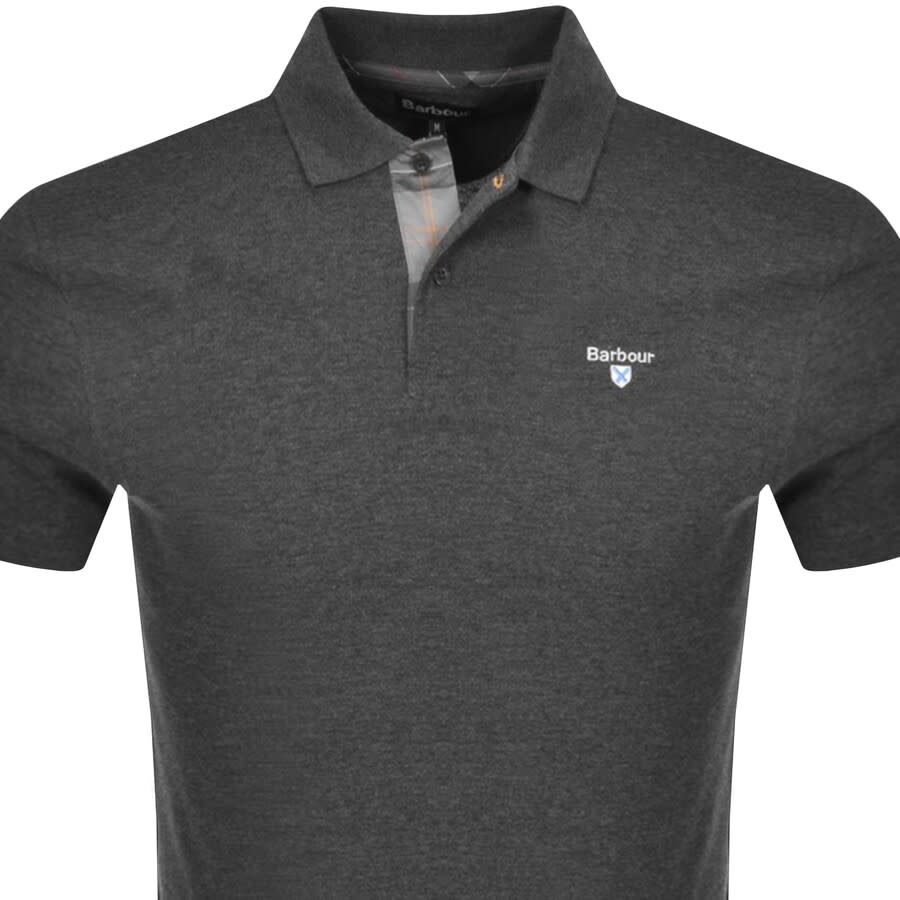 Image number 2 for Barbour Pique Polo T Shirt Grey