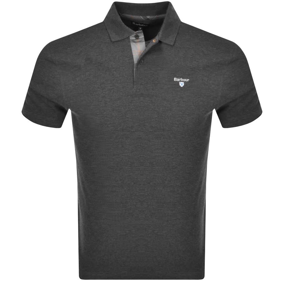 Image number 1 for Barbour Pique Polo T Shirt Grey