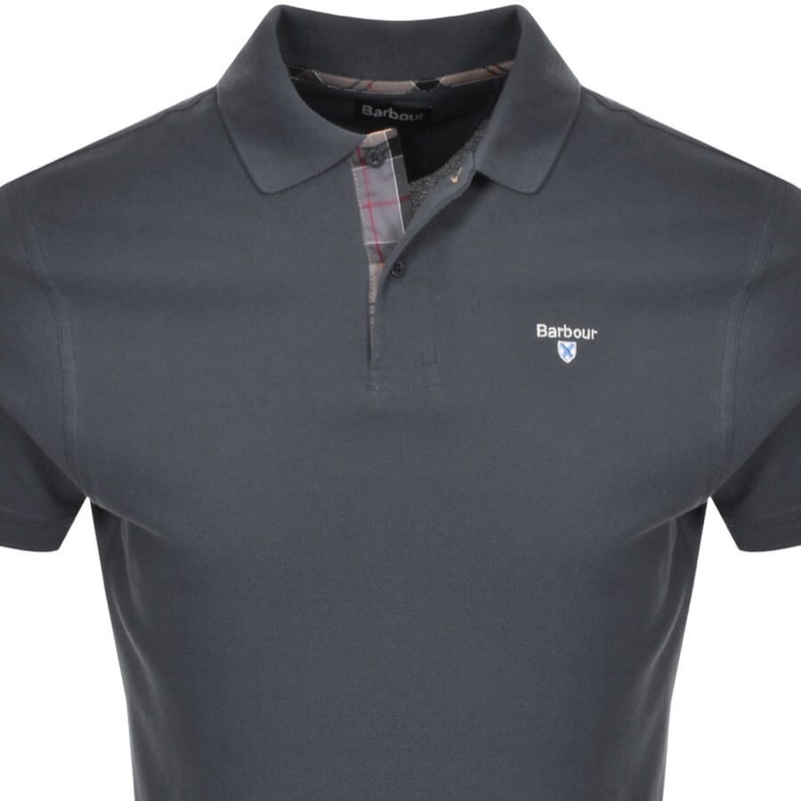 Image number 2 for Barbour Pique Polo T Shirt Navy