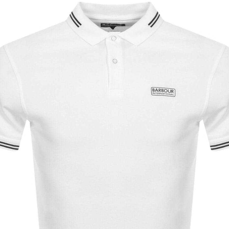 Image number 2 for Barbour International Tipped Polo T Shirt White