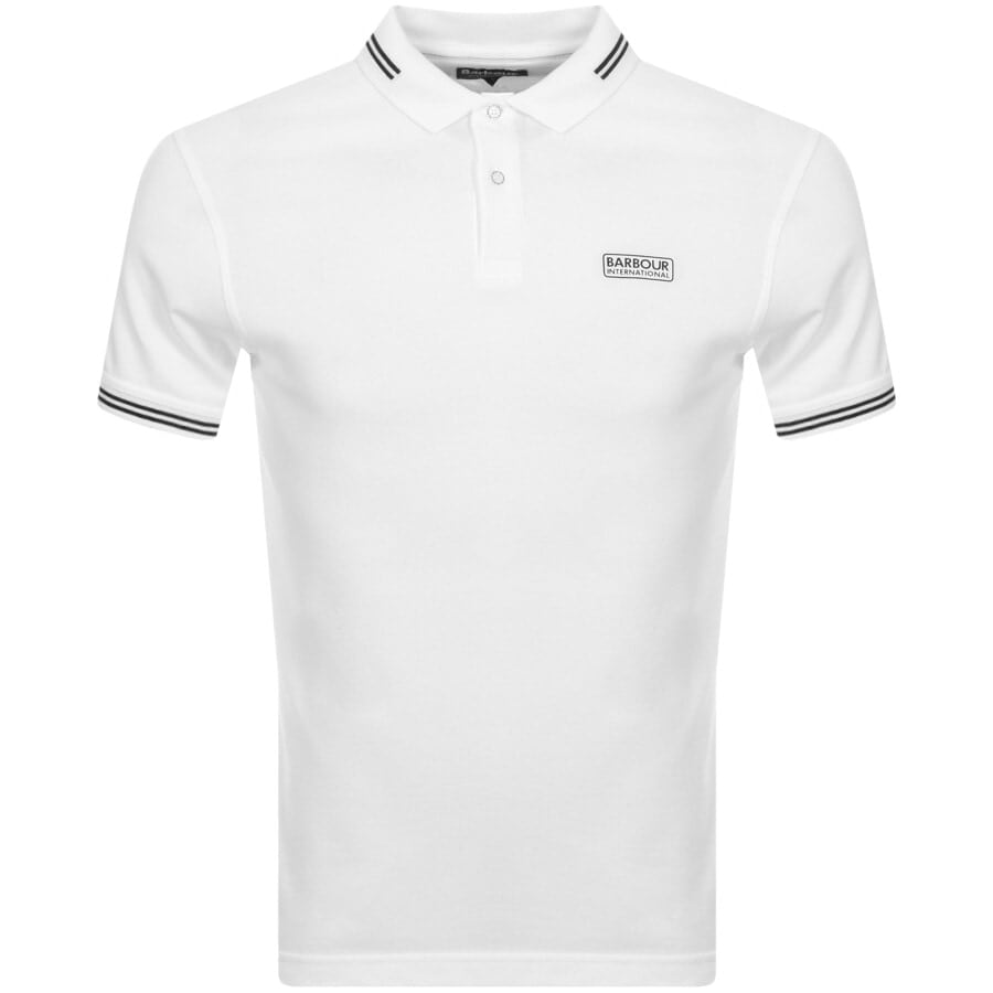 Image number 1 for Barbour International Tipped Polo T Shirt White