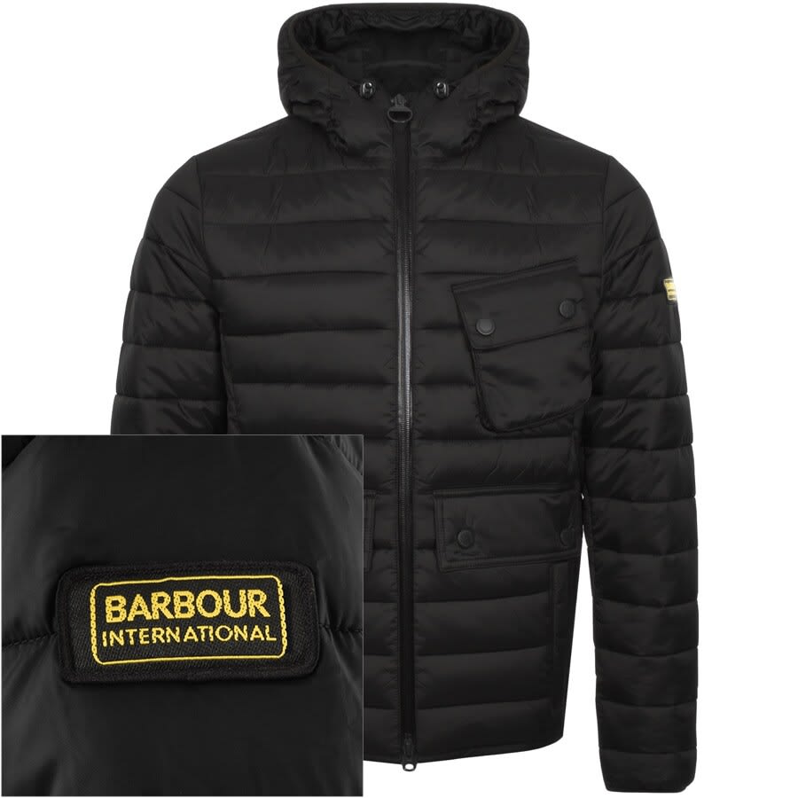 Image number 1 for Barbour International Quilted Ouston Jacket Black