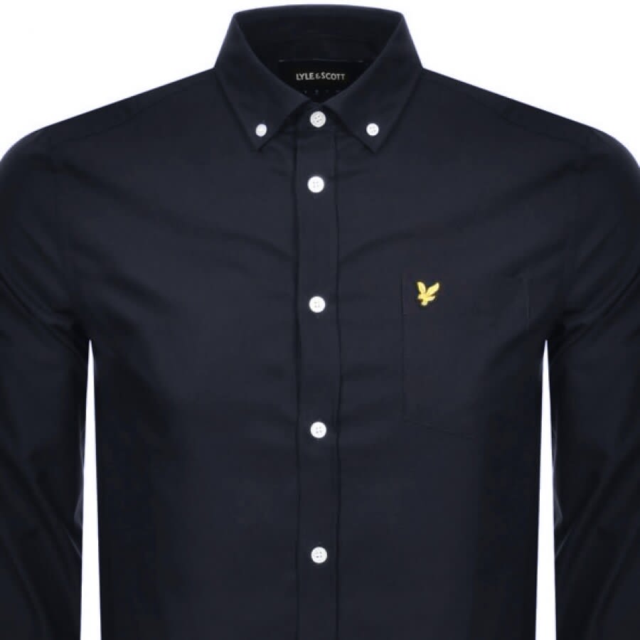 Image number 2 for Lyle And Scott Oxford Long Sleeve Shirt Navy