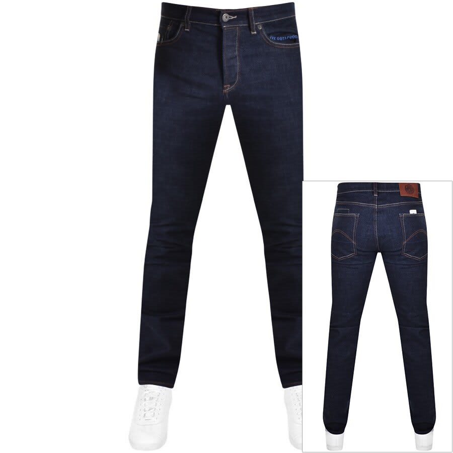 Image number 1 for Pretty Green Erwood Jeans Dark Wash Navy