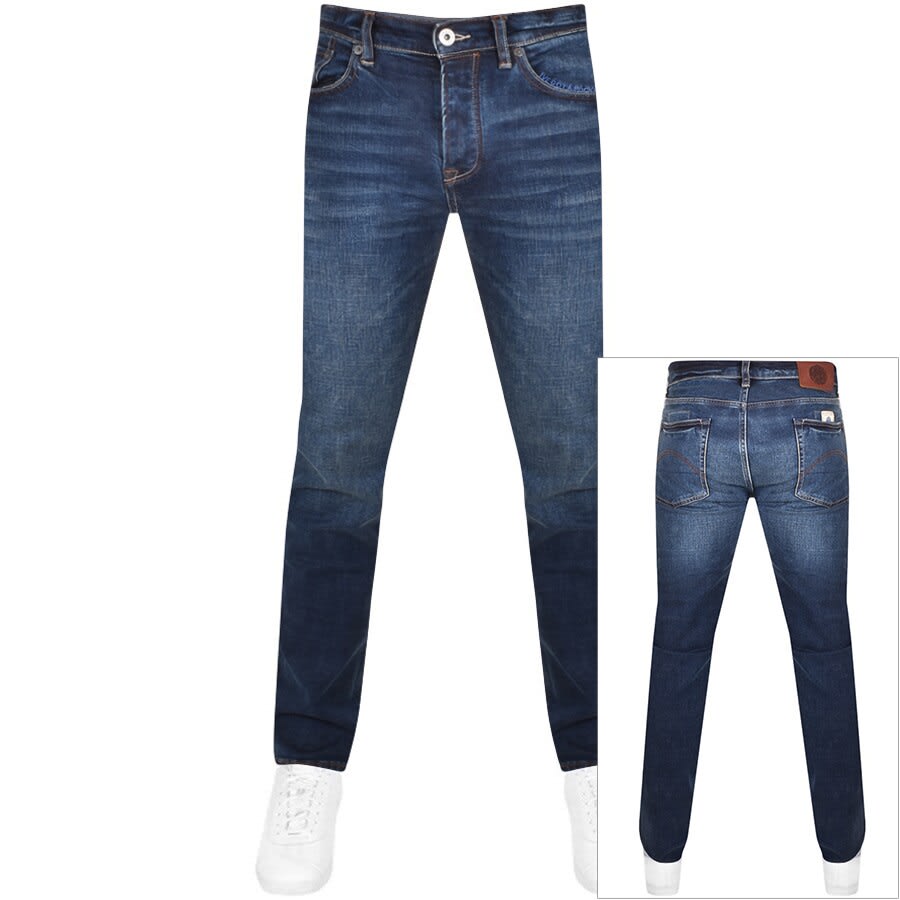 Image number 1 for Pretty Green Erwood Jeans Mid Wash Blue