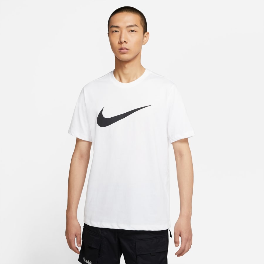 Image number 4 for Nike Crew Neck Icon Swoosh T Shirt White