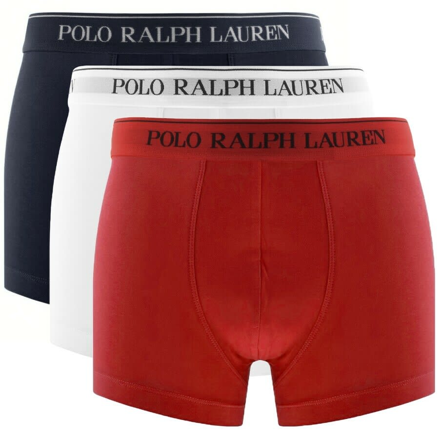 Image number 1 for Ralph Lauren Underwear 3 Pack Trunks Red