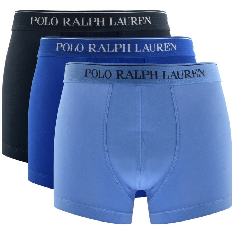 Image number 1 for Ralph Lauren Underwear 3 Pack Trunks Blue