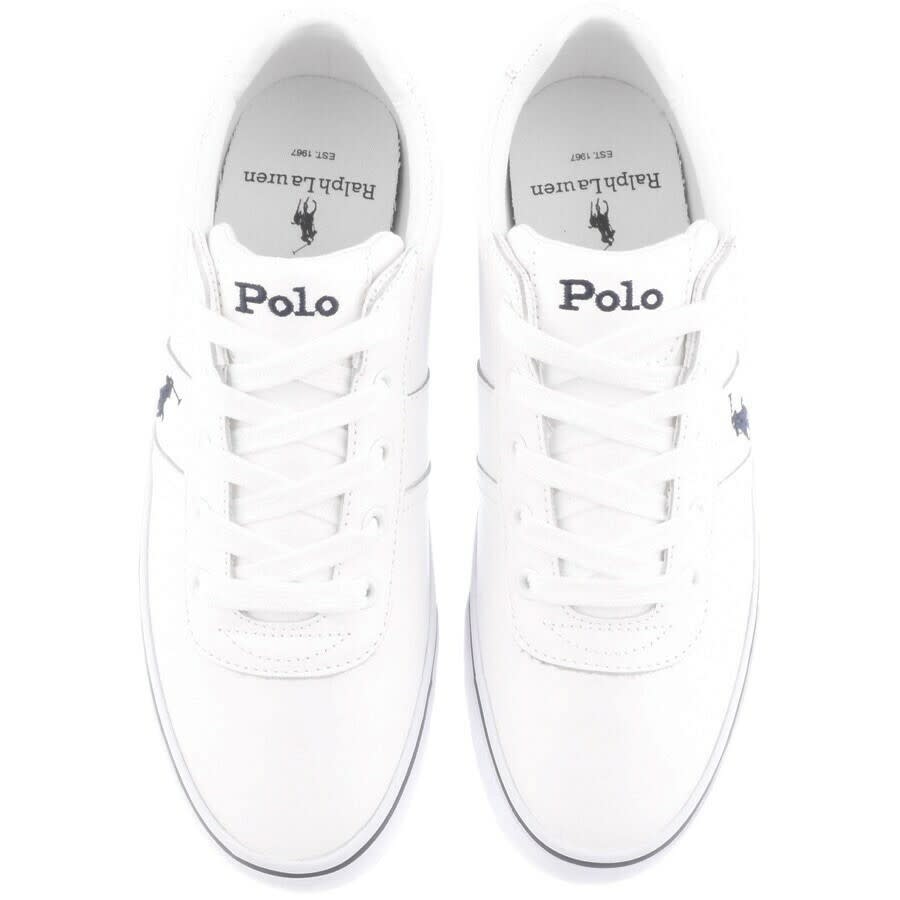 Image number 3 for Ralph Lauren Hanford Leather Trainers White