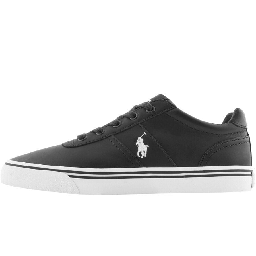 Image number 1 for Ralph Lauren Hanford Leather Trainers Black