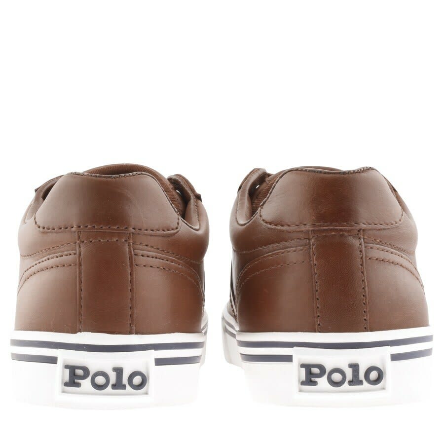 Image number 2 for Ralph Lauren Hanford Leather Trainers Brown