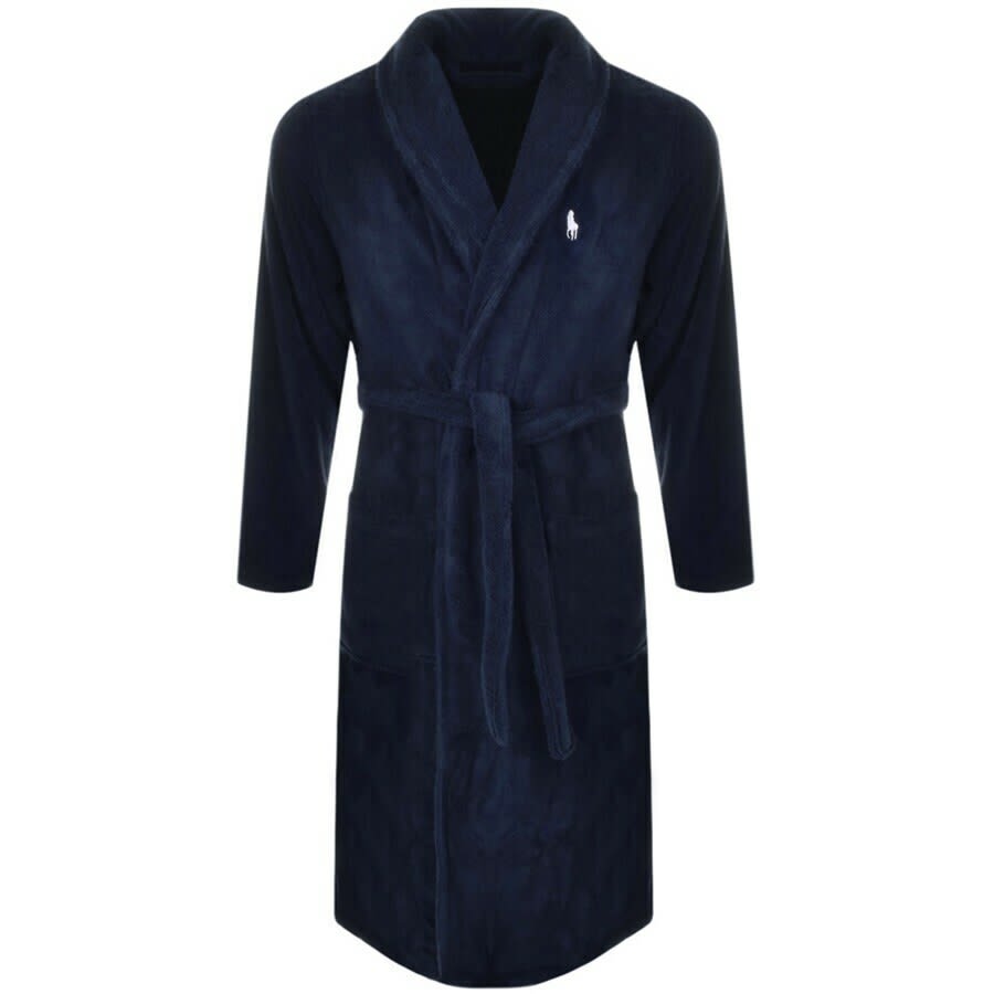 Image number 1 for Ralph Lauren Shawl Dressing Gown Navy