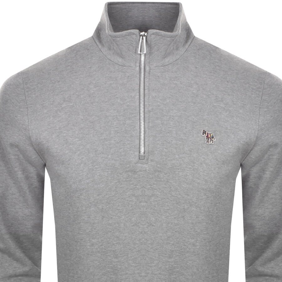 Image number 2 for Paul Smith Half Zip Sweatshirt Grey