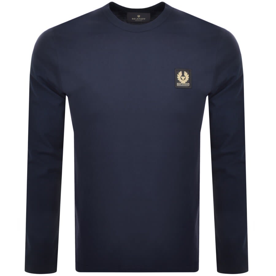 Image number 1 for Belstaff Long Sleeve Logo T Shirt Navy