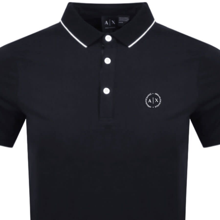 Image number 2 for Armani Exchange Short Sleeved Polo T Shirt Navy