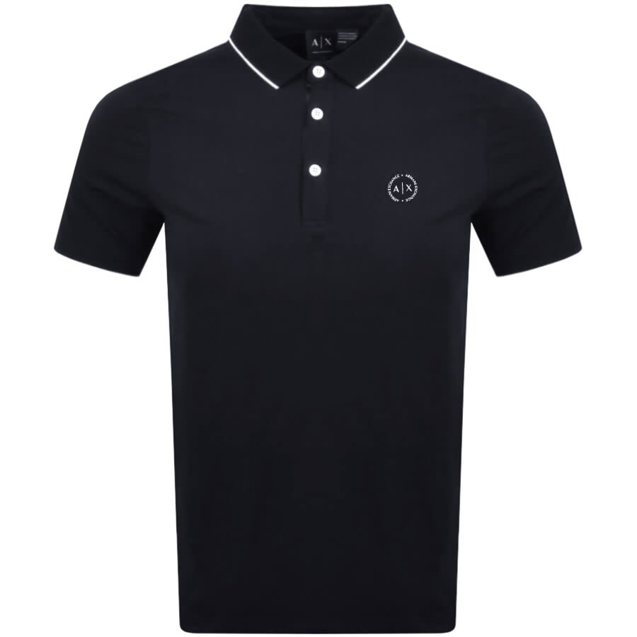 Image number 1 for Armani Exchange Short Sleeved Polo T Shirt Navy