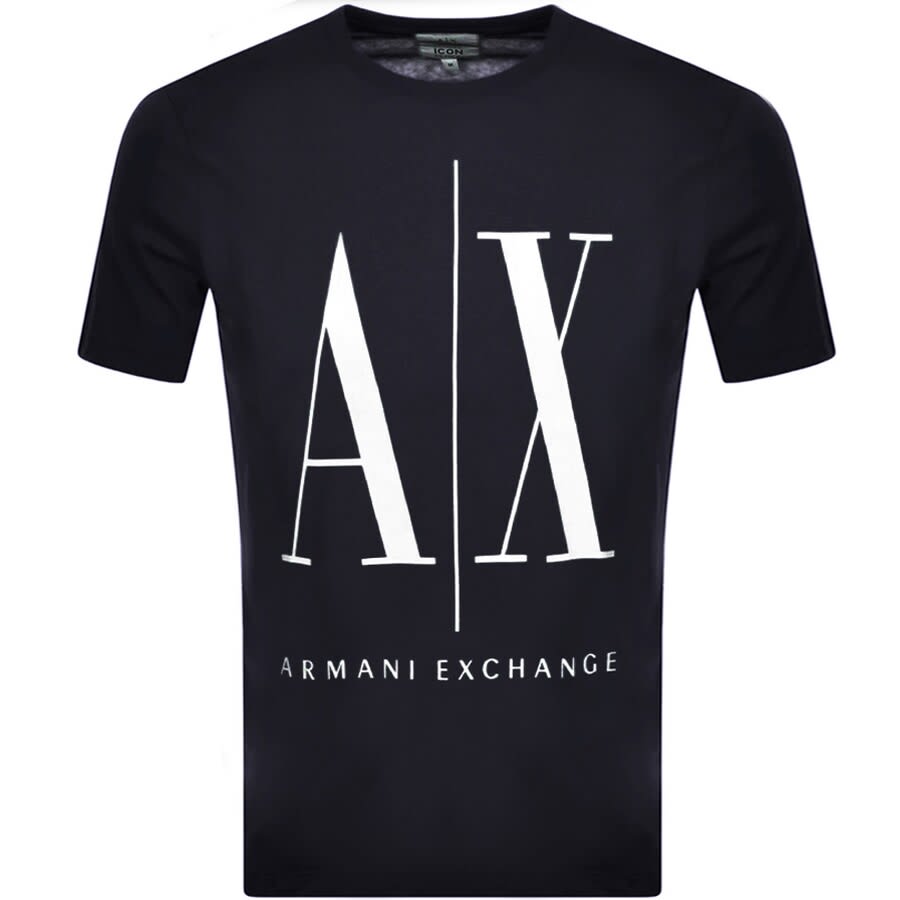 Image number 1 for Armani Exchange Crew Neck Logo T Shirt Navy