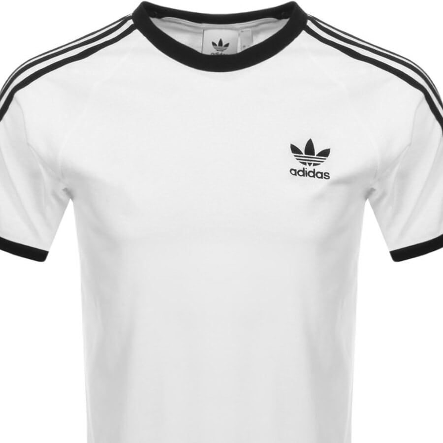 Image number 2 for adidas 3 Stripe T Shirt White