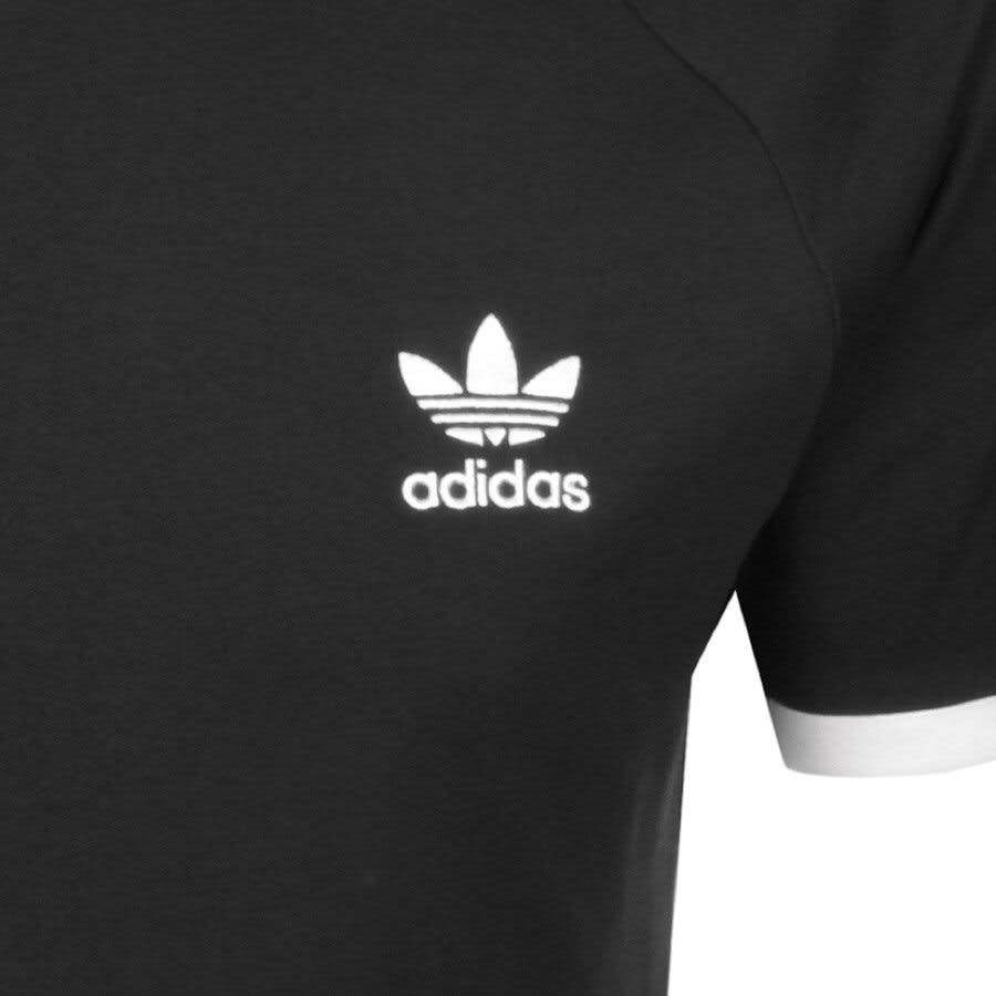 Image number 3 for adidas 3 Stripe T Shirt Black