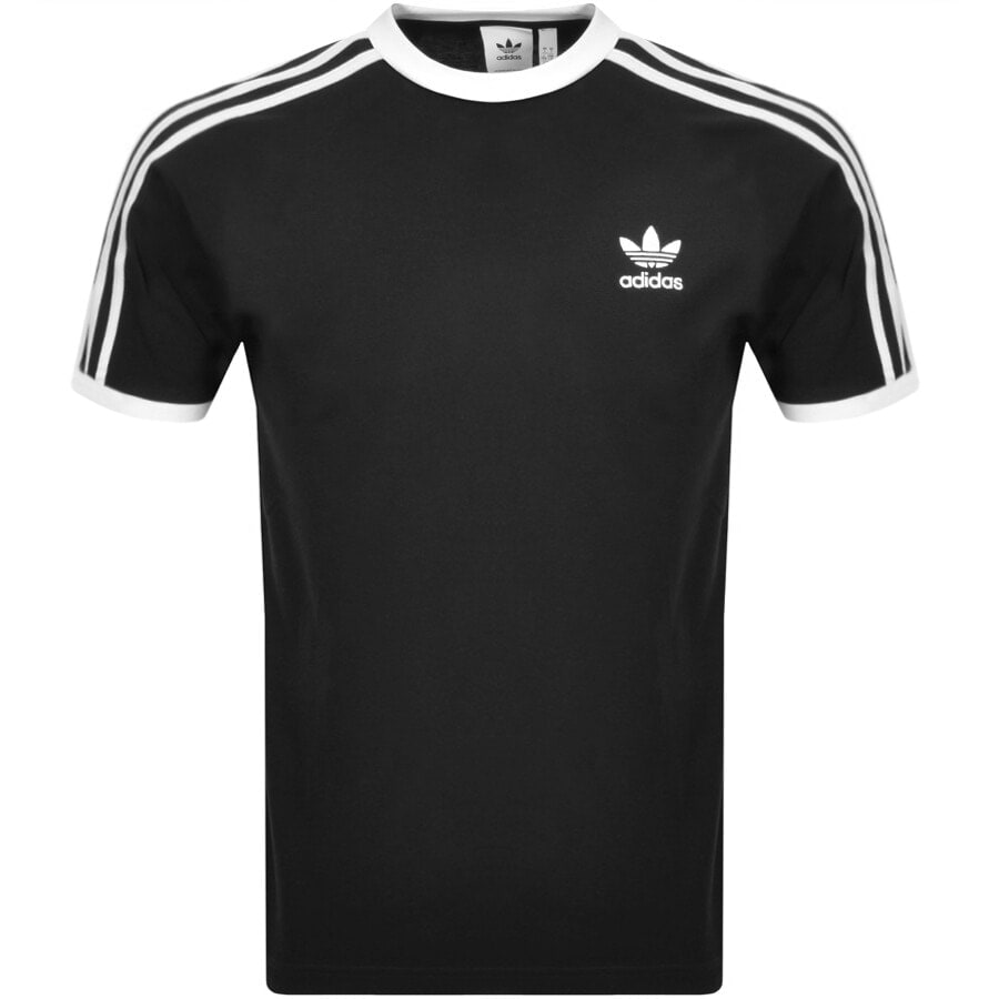 Image number 1 for adidas 3 Stripe T Shirt Black