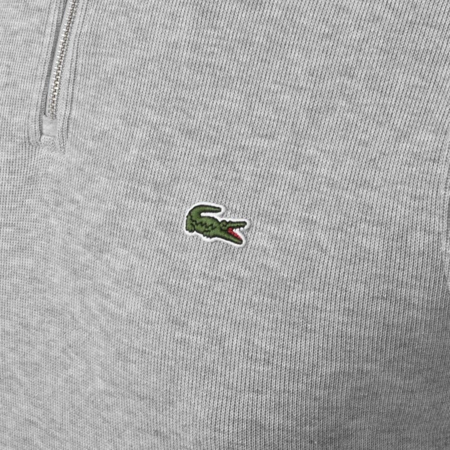 Image number 3 for Lacoste Half Zip Logo Sweatshirt Grey