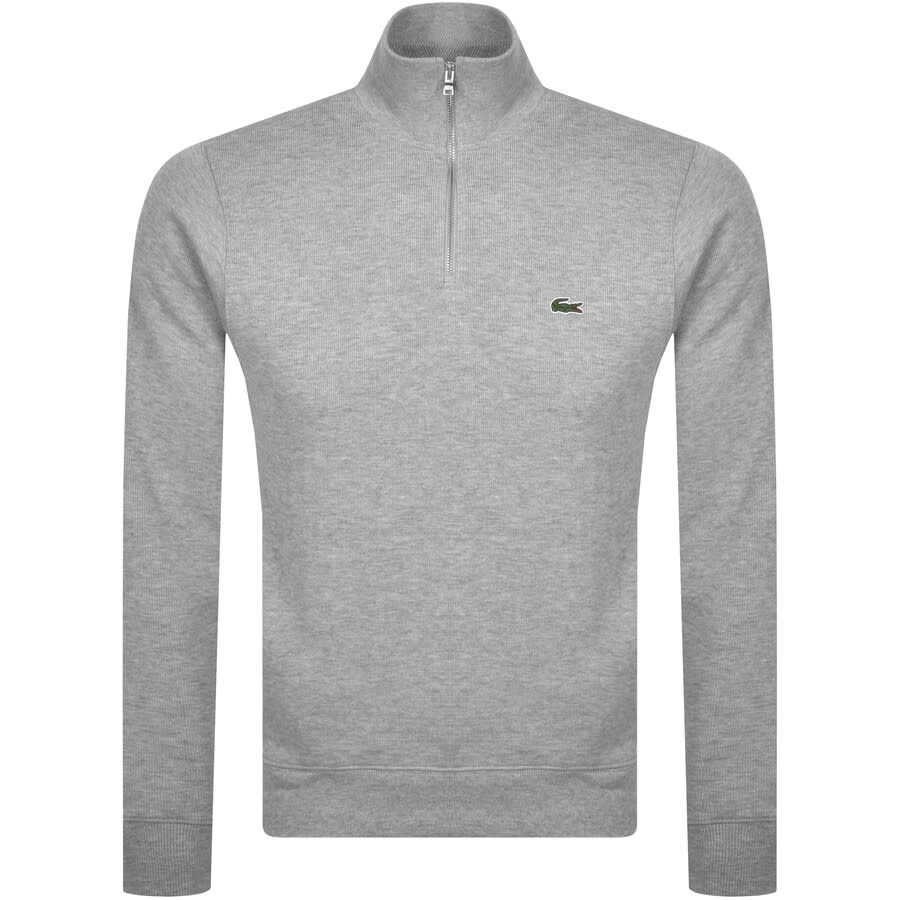 Image number 1 for Lacoste Half Zip Logo Sweatshirt Grey