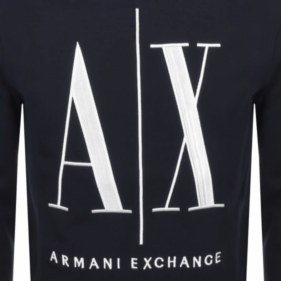 Image number 3 for Armani Exchange Crew Neck Logo Sweatshirt Navy
