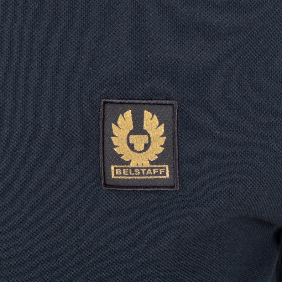 Image number 3 for Belstaff Logo Long Sleeve Polo T Shirt Navy
