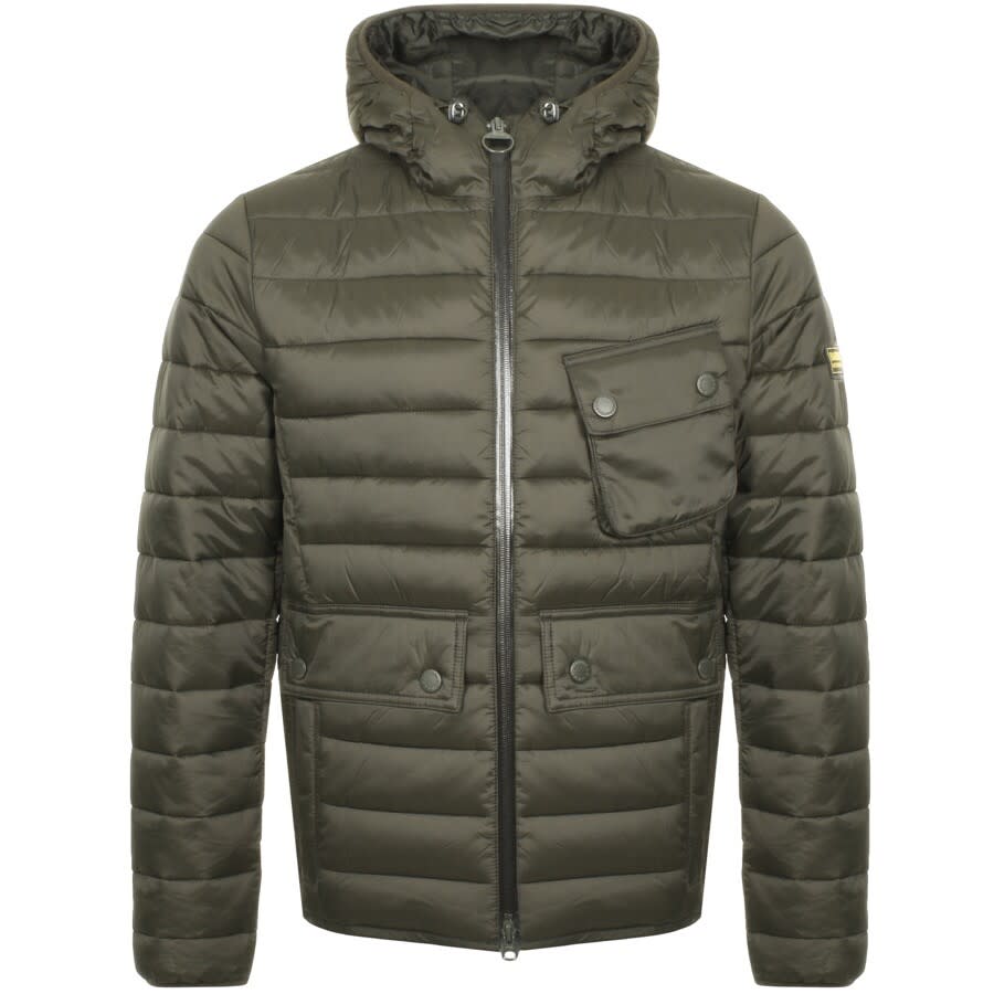 Image number 1 for Barbour International Quilted Ouston Jacket Green