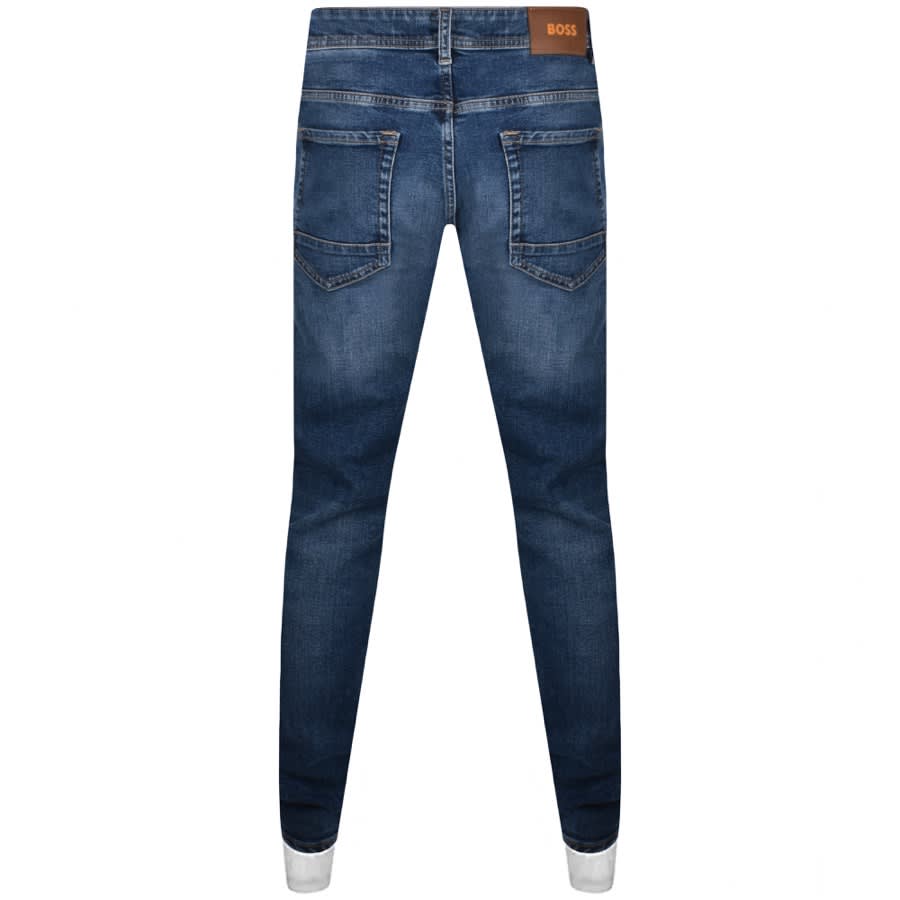 Image number 2 for BOSS Taber Tapered Fit Mid Wash Jeans Blue