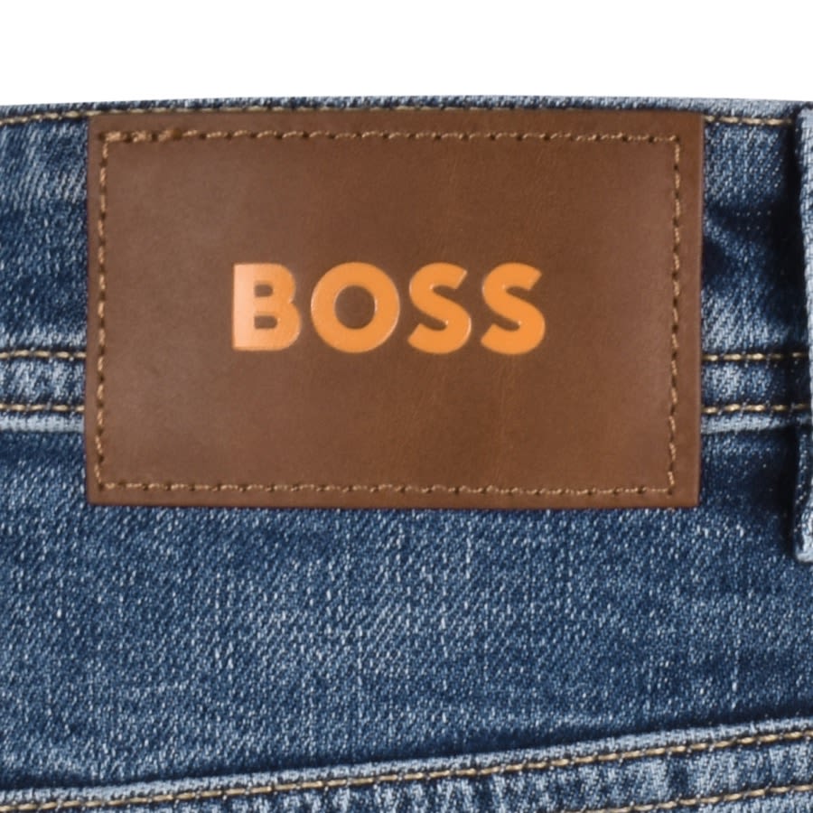 Image number 3 for BOSS Taber Tapered Fit Mid Wash Jeans Blue