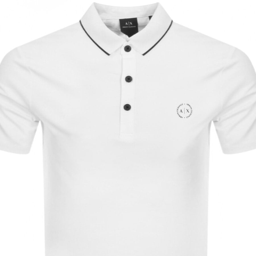 Image number 2 for Armani Exchange Tipped Polo T Shirt White