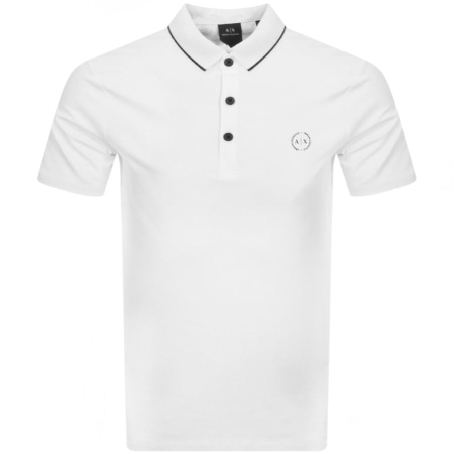 Image number 1 for Armani Exchange Tipped Polo T Shirt White