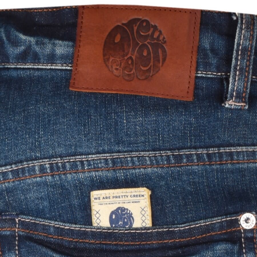 Image number 3 for Pretty Green Burnage Jeans Dark Wash Navy