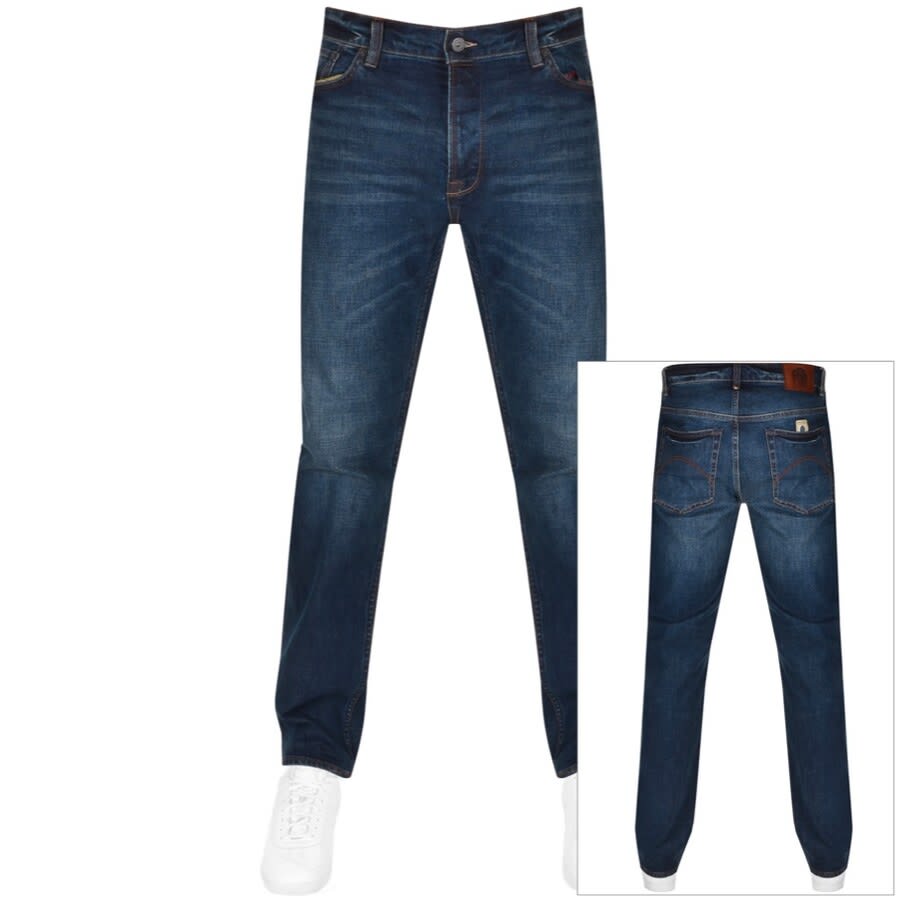Image number 1 for Pretty Green Burnage Jeans Dark Wash Navy