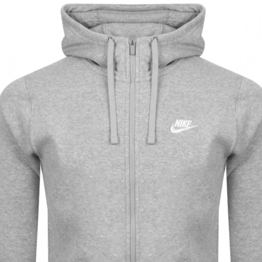 Image number 2 for Nike Club Logo Hoodie Grey