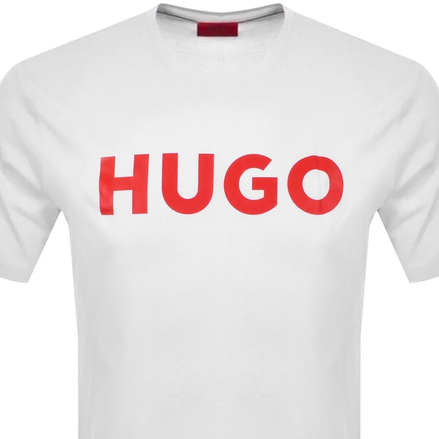 Image number 2 for HUGO Dulivio Crew Neck Short Sleeve T Shirt White