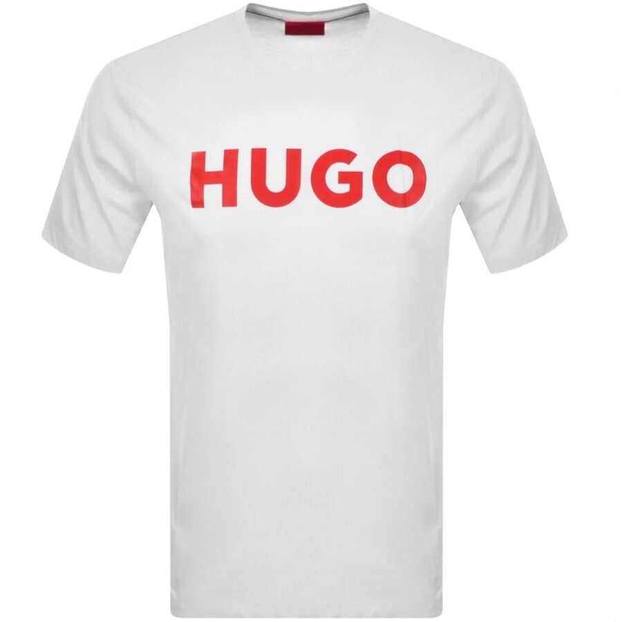 Image number 1 for HUGO Dulivio Crew Neck Short Sleeve T Shirt White