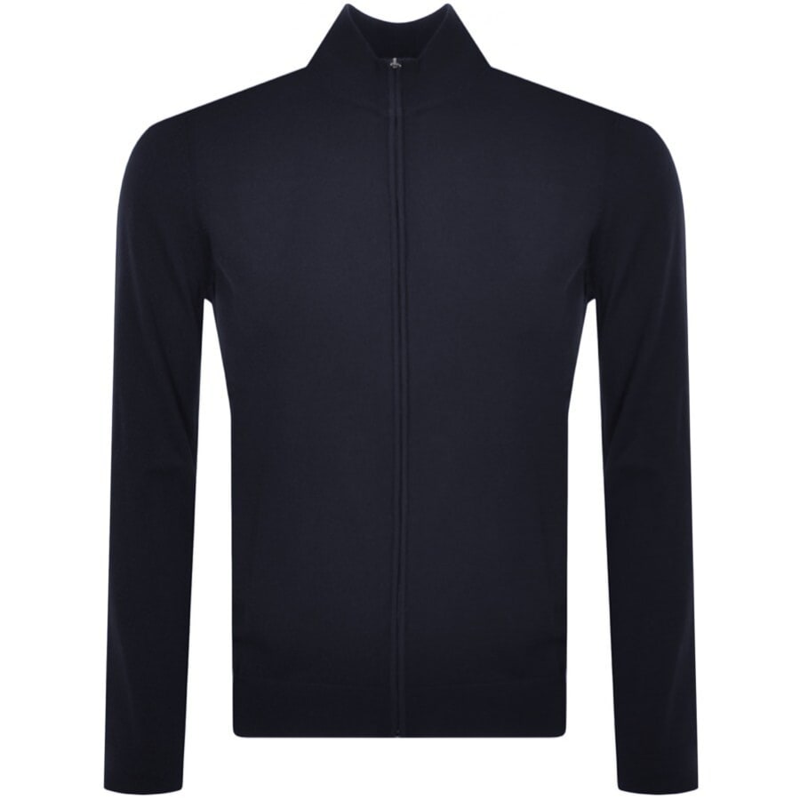 Image number 1 for BOSS Balonso Full Zip Knit Jumper Navy