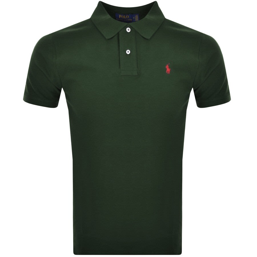 Image number 1 for Ralph Lauren Slim Fit Polo T Shirt Green