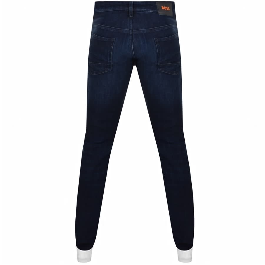 Image number 2 for BOSS Taber Tapered Fit Dark Wash Jeans Navy