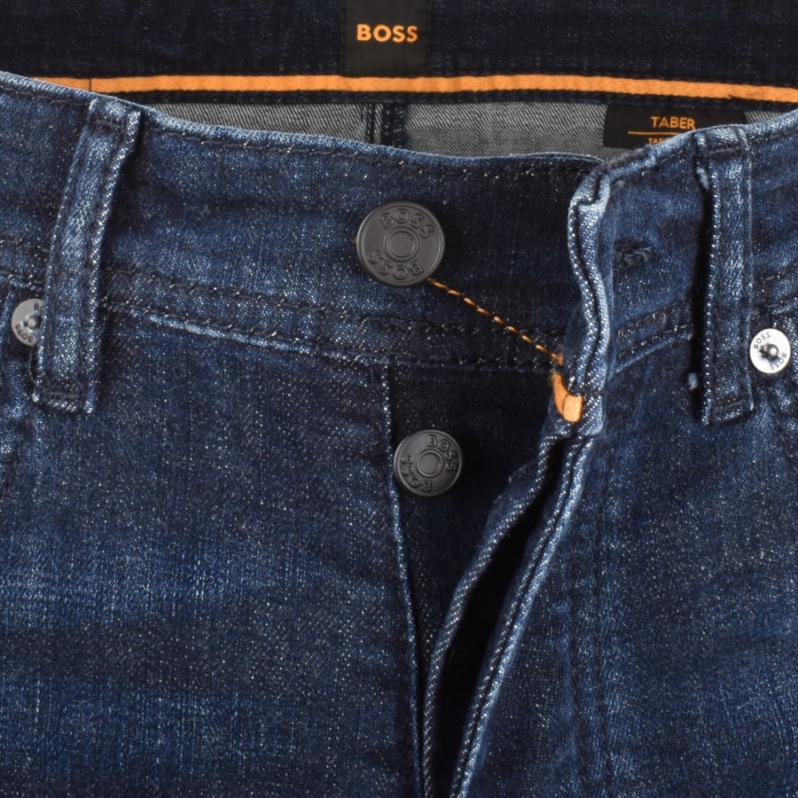 Image number 5 for BOSS Taber Tapered Fit Dark Wash Jeans Navy