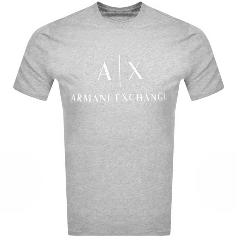 Image number 1 for Armani Exchange Slim Crew Neck Logo T Shirt Grey