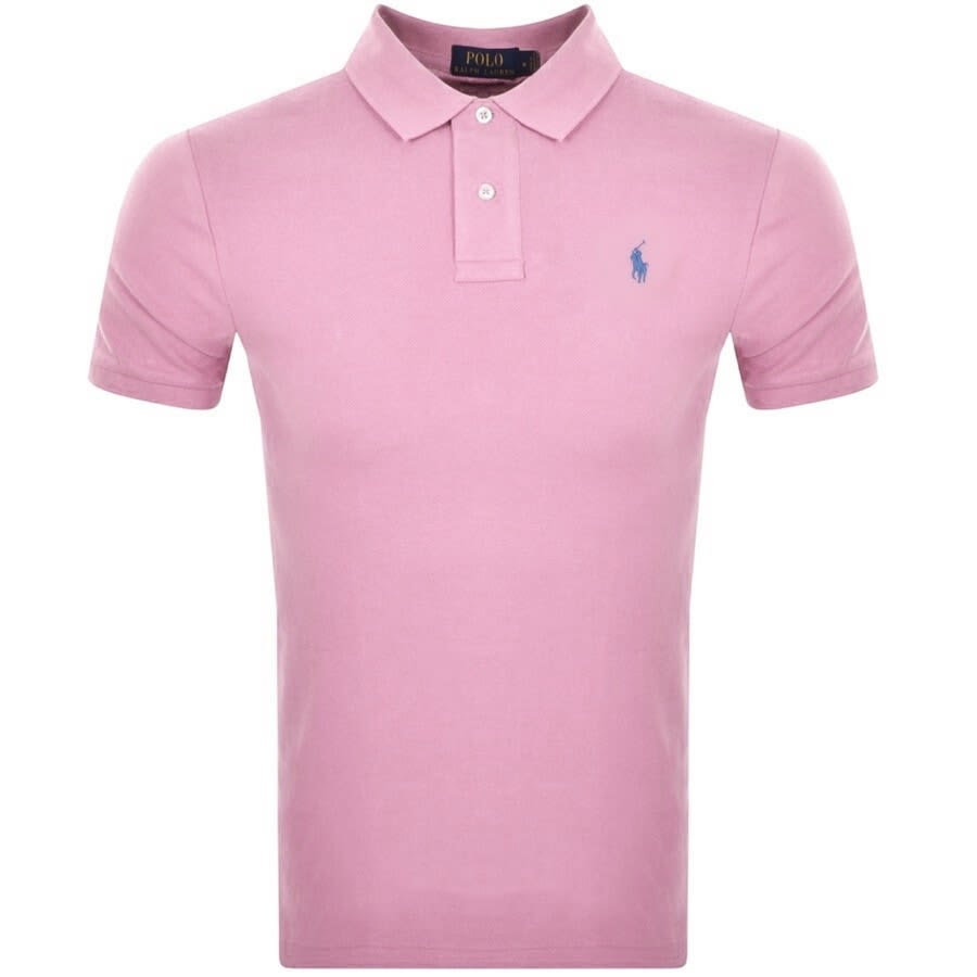 Image number 1 for Ralph Lauren Slim Fit Polo T Shirt Pink