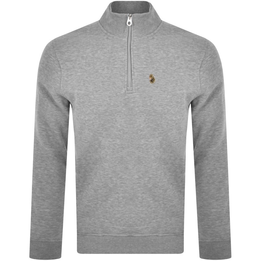 Image number 1 for Luke 1977 Half Zip Sydney Sweatshirt Grey