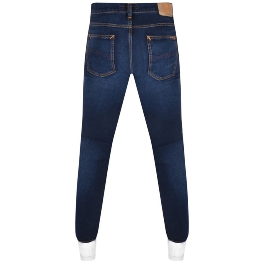 Image number 2 for Nudie Jeans Lean Dean Mid Wash Jeans Navy