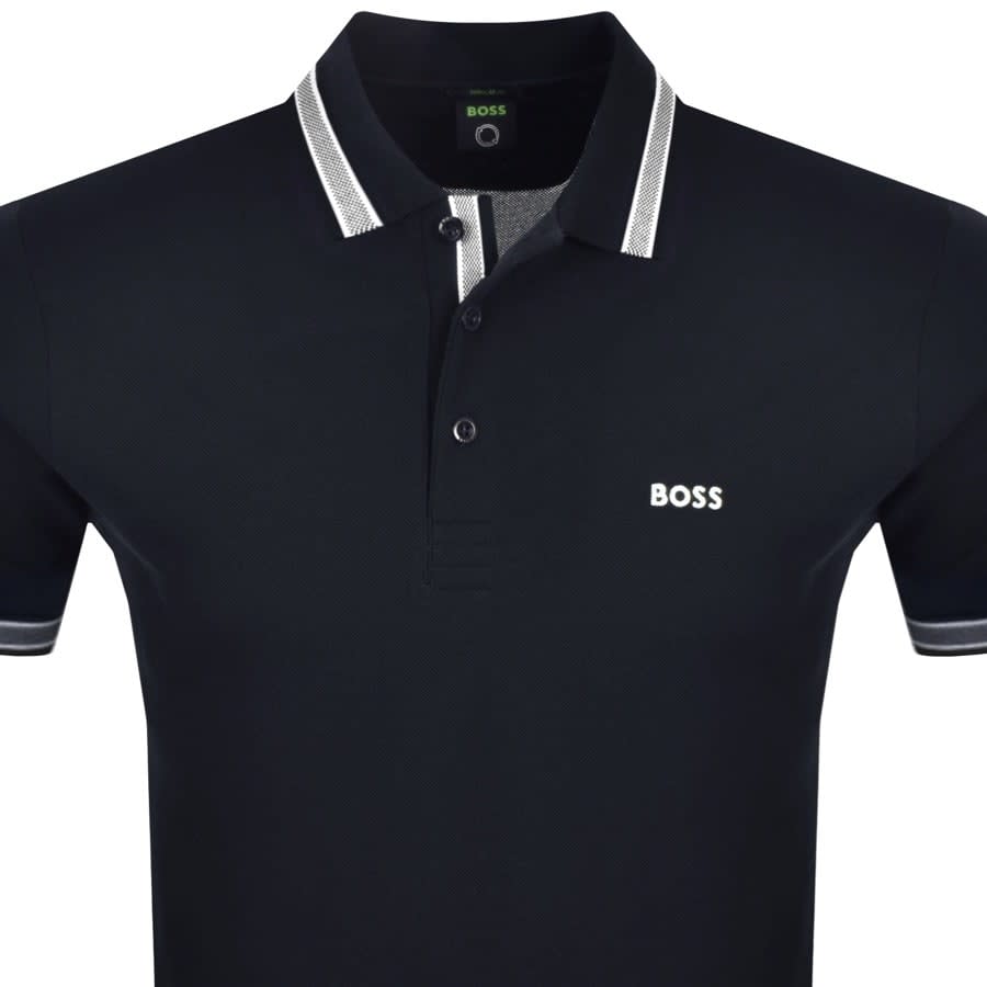 Image number 2 for BOSS Paddy Curved Polo T Shirt Navy