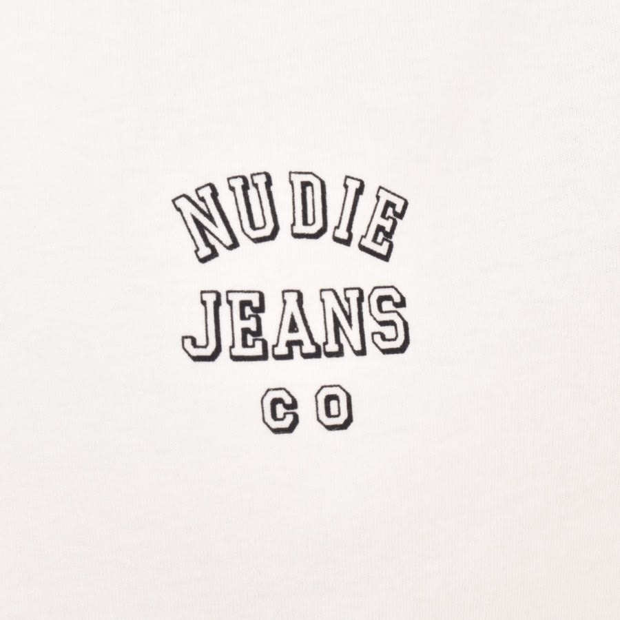 Image number 3 for Nudie Jeans Joey Logo T Shirt White