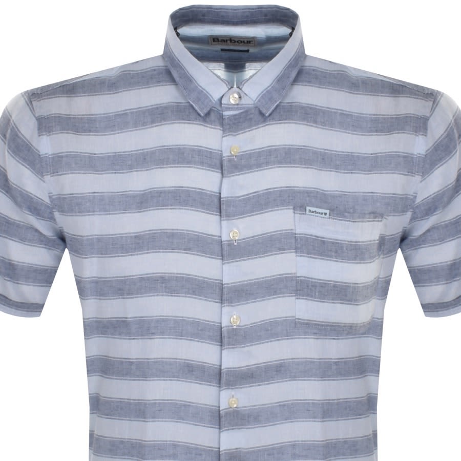 Image number 2 for Barbour Horizon Short Sleeved Shirt Blue